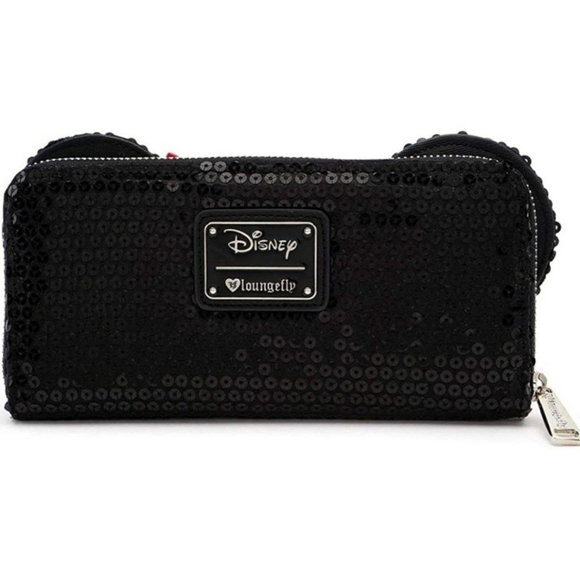 Loungefly ❤️ Logo Disney Minnie Mouse Bow Sequin Wallet - Picture 2 of 7